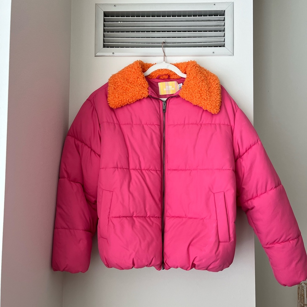 UO Duckie Faux Shearling Collar Puffer Jacket